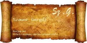 Szauer Gergő névjegykártya